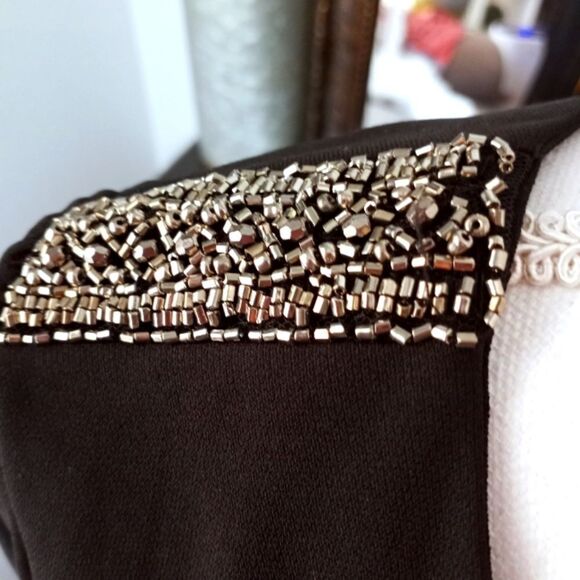 FOREVER 21 BLACK BEADED SHOULDERS SHIRT DRESS SZ.S EUC - Picture 7 of 8